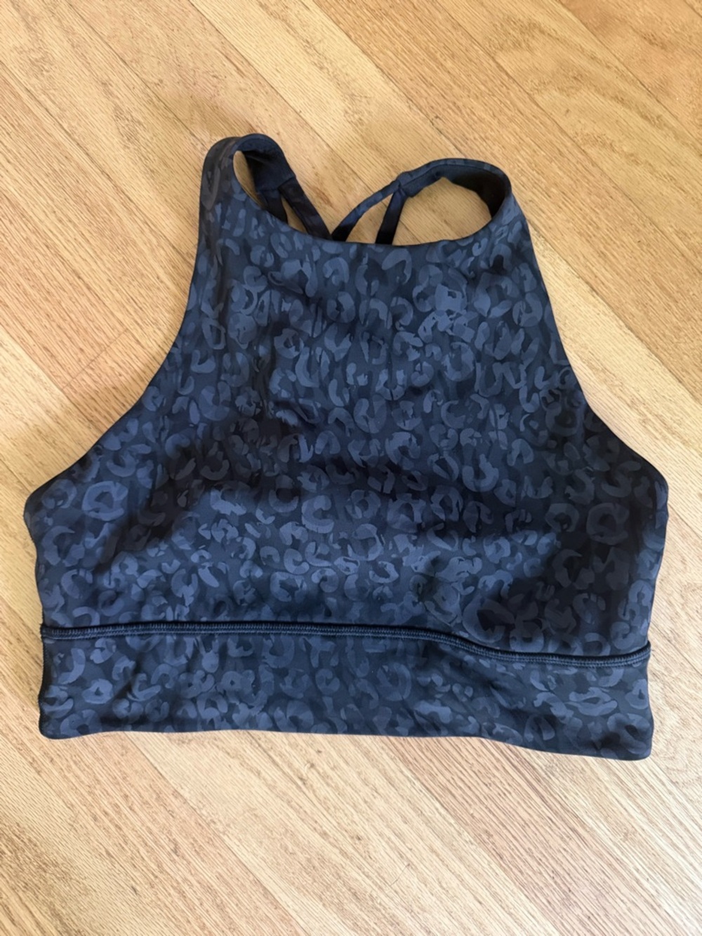 lululemon athletica High Neck Leopard-Print Sports Bra - Black